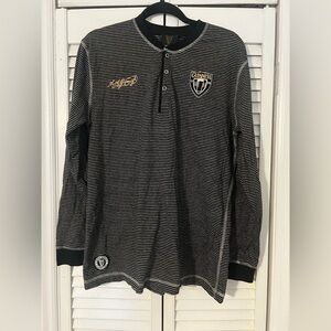Guinness Long Sleeve Henley Striped T-Shirt